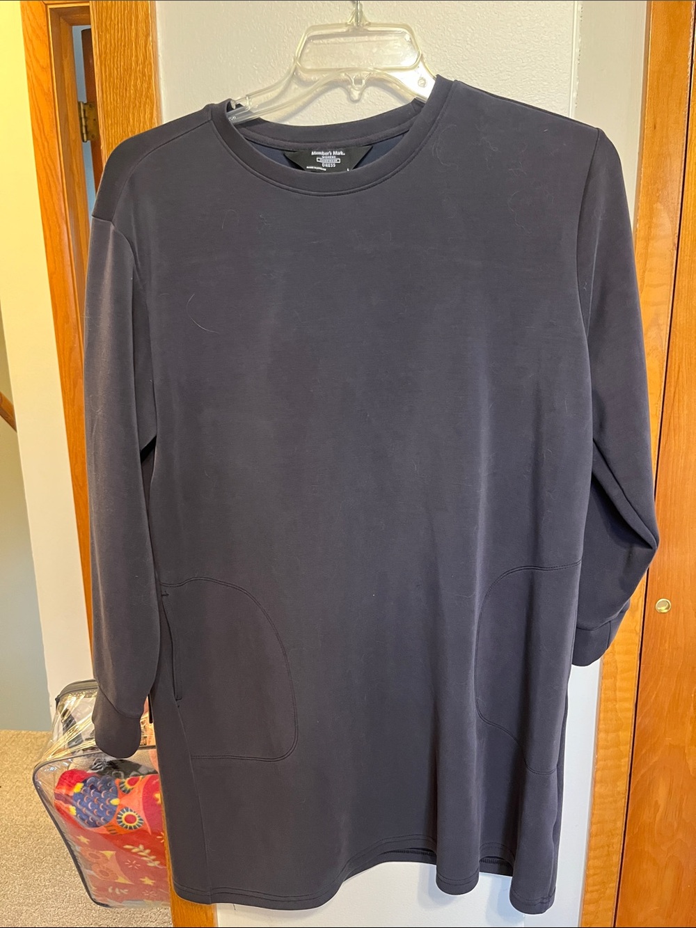 Members Mark Long Sleeve Tunic Dress in Black